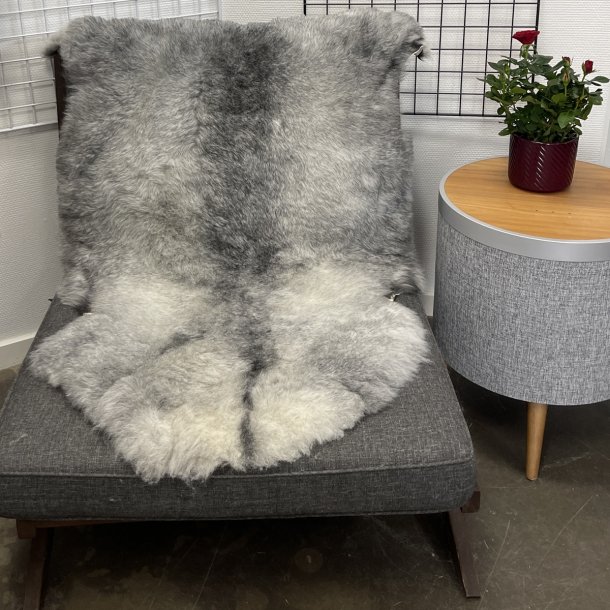 Islandsk klippet lammeskind naturligt gr� str L  3913