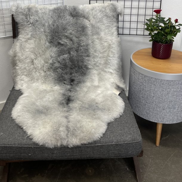 Islandsk klippet lammeskind naturligt gr� str L  3919