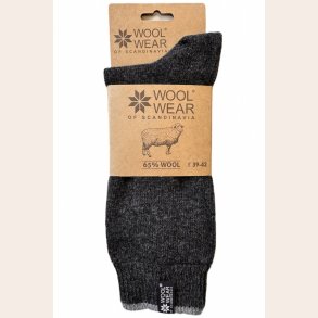 Uldsokker 65% kamgarns-uld Koksgr