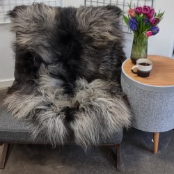 Islandsk lammeskind langh�ret sort str L - 3111