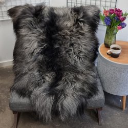 Islandsk lammeskind langh�ret sort str L - 3112