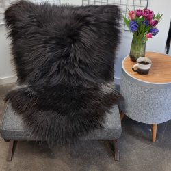 Islandsk lammeskind langh�ret sort str L - 3115