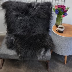 Islandsk lammeskind langh�ret sort str L - 3116