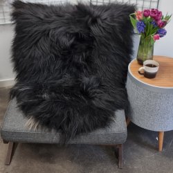 Islandsk lammeskind langh�ret sort str L - 3117