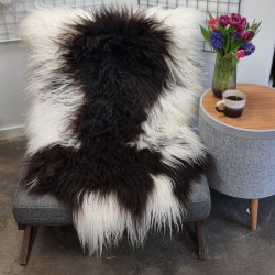 Islandsk lammeskind langh�ret plettet str L - 3211