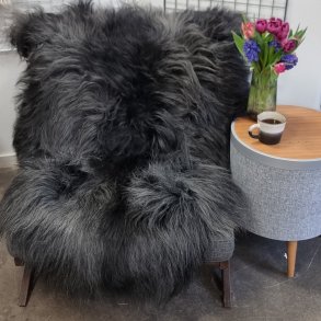 Islandsk lammeskind langh�ret plettet str XL - 4231