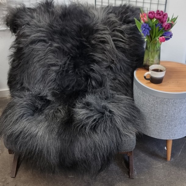 Islandsk lammeskind langh�ret plettet str XL - 4231