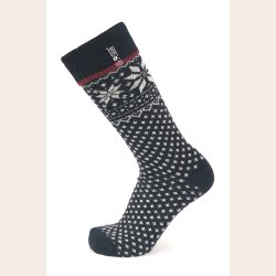 Lange uldsokker med mnster 70% uld bl