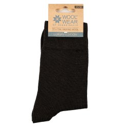 Luksus Merino uldsokker med 75 %  sort