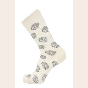 Luksus Merino uldsokker med fr og 75% Merinould Hvid