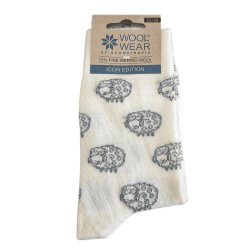 Luksus Merino uldsokker med fr og 75% Merinould Hvid