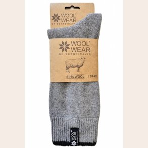 Uldsokker 65% kamgarns-uld Lysegr