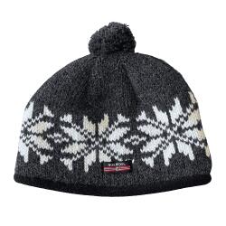 Koksgr Hue med stort stjernemnster i 100% uld 