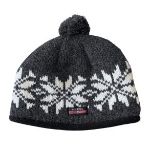 Koksgr Hue med stort stjernemnster i 100% uld 