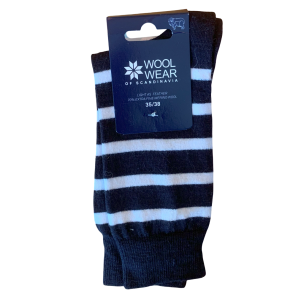 Tynde Merino uldsokker med 70% uld stribet