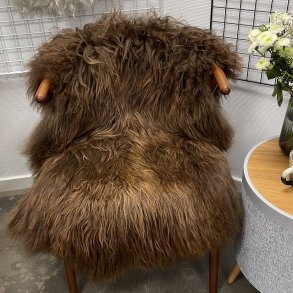 Islandsk lammeskind langh�ret brunt str M - 2311