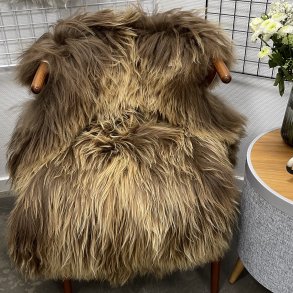 Islandsk lammeskind langh�ret brunt str M - 2312