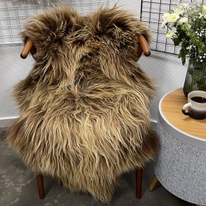 Islandsk lammeskind langh�ret brunt str M - 2313