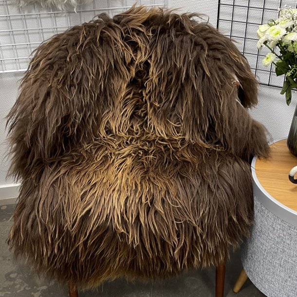 Islandsk lammeskind langh�ret brunt str M - 2321