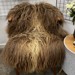 Islandsk lammeskind langh�ret brunt str M - 2324