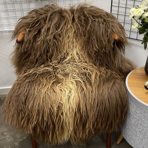 Islandsk lammeskind langh�ret brunt str M - 2324