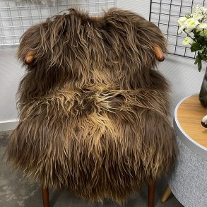 Islandsk lammeskind langh�ret brunt str M - 2327