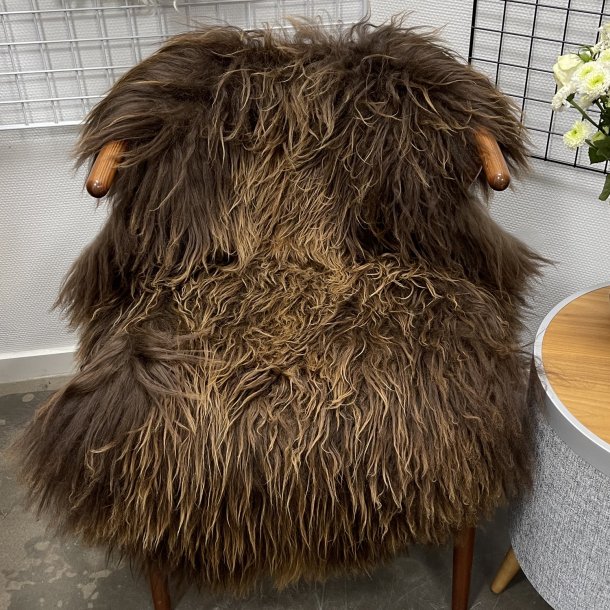 Islandsk lammeskind langh�ret brunt str M - 2329