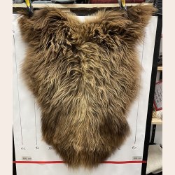 Islandsk lammeskind langhret brunt str M - 2315