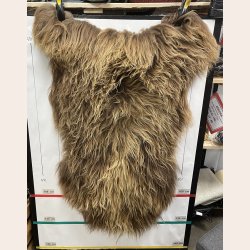 Islandsk lammeskind langhret naturligt brun str XL - 4315