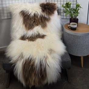 Islandsk lammeskind langh�ret naturligt brun str XL - 4312