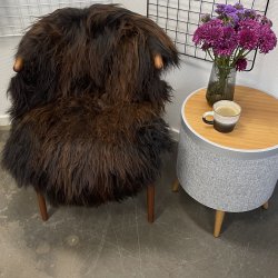 Islandsk lammeskind langh�ret brunt str M - 2310