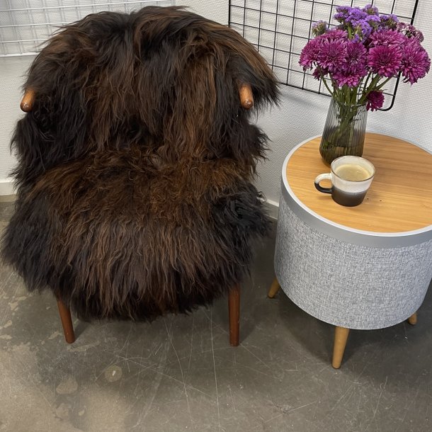 Islandsk lammeskind langh�ret brunt str M - 2310