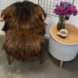 Islandsk lammeskind langh�ret brunt str M - 2312