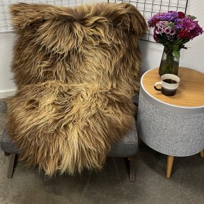 Islandsk lammeskind langh�ret naturligt brun str L - 3311