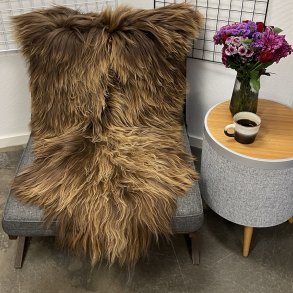 Islandsk lammeskind langh�ret naturligt brun str L - 3312