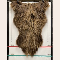 Islandsk lammeskind langh�ret naturligt brun str L - 3312