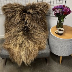 Islandsk lammeskind  naturligt brun str L - 3313 