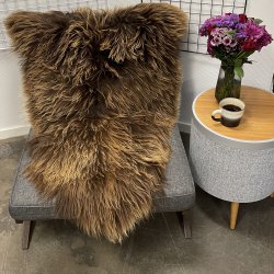Islandsk lammeskind  naturligt brun str L - 3314
