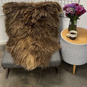 Islandsk lammeskind naturligt brun str L - 3315