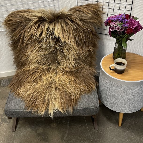 Islandsk lammeskind  naturligt brun str L - 3316