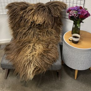 Islandsk lammeskind  naturligt brun str L - 3317