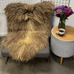 Islandsk lammeskind  naturligt brun str L - 3318 