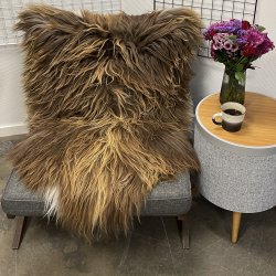 Islandsk lammeskind  naturligt brun str L - 3319