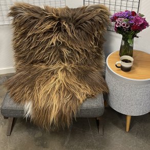 Islandsk lammeskind  naturligt brun str L - 3319