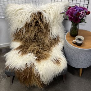 Islandsk lammeskind langh�ret plettet str XL - 4210