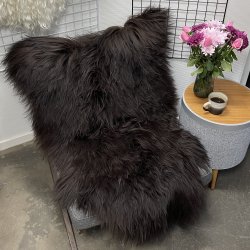 Islandsk lammeskind langh�ret sort str XL - 4113