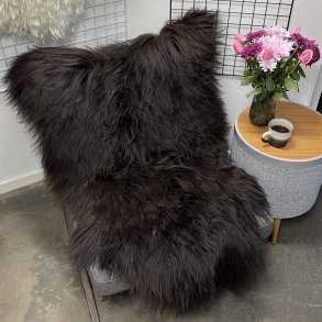 Islandsk lammeskind langh�ret sort str XL - 4113