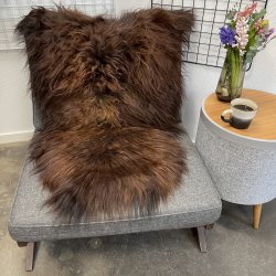 Islandsk lammeskind langh�ret brunt str M - 2316