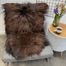 Islandsk lammeskind langh�ret brunt str M - 2318