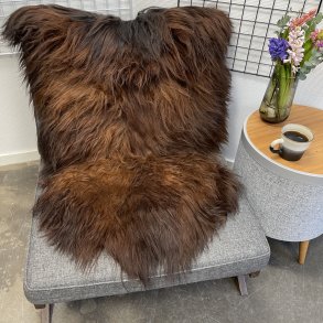 Islandsk lammeskind langh�ret brunt str M - 2320